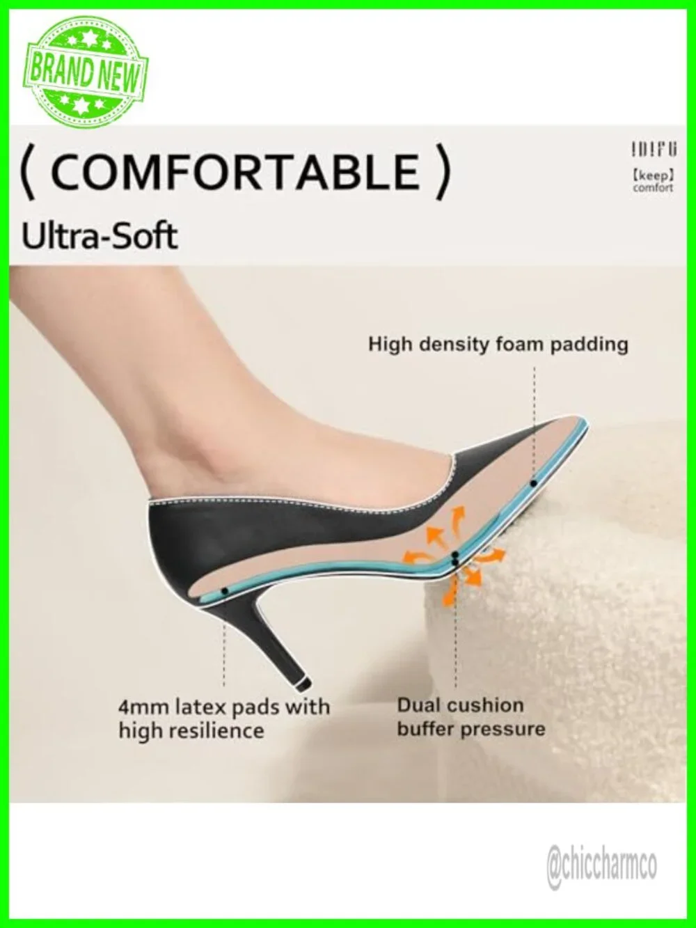 Closed Toe Stiletto Heels Pumps 3 Inch High Heels Pointed Toe Dress Shoes